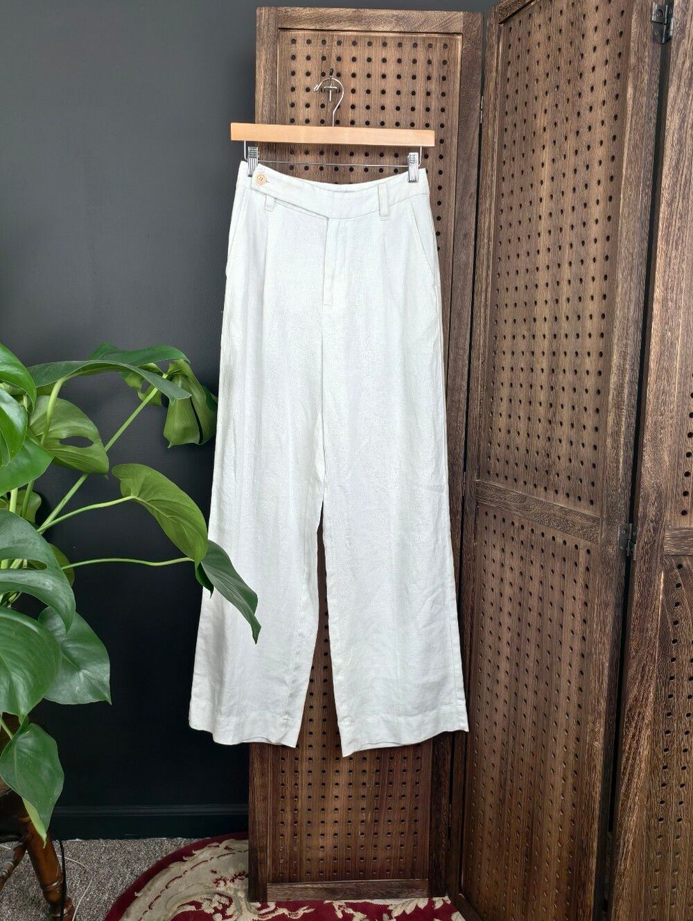 NWT Madewell White Linen Harlow Wide Leg Pants